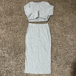 SHEIN Gray Skirt Set